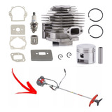 Kit Cilindro Pistão Anel Juntas Roçadeira Branco Br52g 52cc