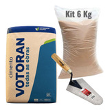 Kit Cimento 2kg   Areia 4kg   Colher De Pedreiro P  Reparos