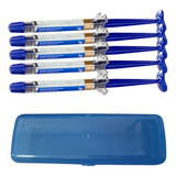 Kit Cinco Seringas Dental White Gel Clareador 1 6 