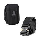 Kit Cinto Com Fivela Engate Rápido Bolsa Porta Objeto Celular Multiuso Táticos Militares Resistente A Água Preto 