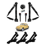 Kit Cinto Segurança Fusca 85 A 93 Preto Dianteiros Retrátil