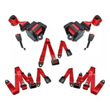 Kit Cinto Segurança Gol Fox G3g4g5 Completo 4 Porta Vermelho