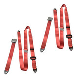 Kit Cinto Segurança Vermelho fusca Kombi Brasilia 5 Peças