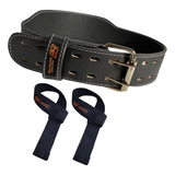 Kit Cinturão Cinto Musculação Tala Straps 100 Algodão