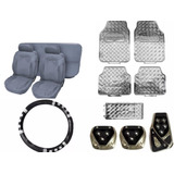 Kit Cinza Capa Banco Carro tapeet Fiesta 96 97 98 99 2000