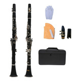 Kit Clarinete Tivoli Si Bemol Bb 17 Chaves Estojo Case Luxo Cor Preto