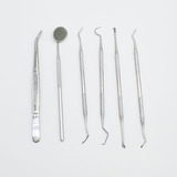 Kit Clínico Completo Odontológico 6 Peças Inox