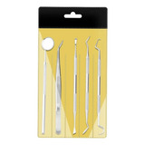 Kit Clinico Odontológico Limpeza Tártaro Pinça Espelho Sonda