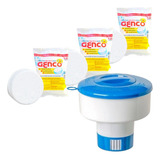 Kit Clorador Flutuador 3 Pastilhas De Cloro Para Piscina