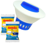 Kit Clorador Flutuante Limpeza Piscina 2 Pastilhas Cloro