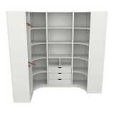 Kit Closet Armário Colmeia Cabideiro Canto M13 Expositor Cor Branco