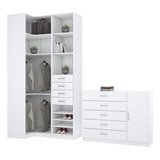 Kit Closet Modulado Canto Gaveteiro E Sapateira M617 b casa 