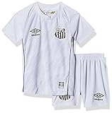 Kit Clube Santos Oficial 1 2021 Umbro Infantil Branco Preto 2