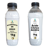 Kit Co Caseiro ácido Cítrico 1kg Bicarbonato Sódio 1kg 