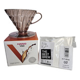 Kit Coador Café Hario V60 02 40 Filtros Papel Cônicos