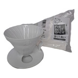 Kit Coador Café Tipo V60 02 E 40 Filtros Papel Cônicos