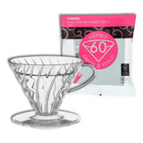 Kit Coador Hario V60 02 Filtro Branco Hario 02 C 100 Un 