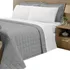 Kit Cobre Leito C/ Porta 3pçs Casal Queen Matelado C/ Forro Cor Cinza