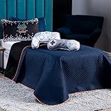 Kit Cobre Leito Colcha CASAL PADRÃO 07 Peças Retro Game Controle Dupla Face Com Almofadas Estampadas - Jogo Conjunto Cama Gamer Menino