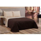 Kit Cobre Leito Queen Realeza 3 Peças Matelado Tabaco
