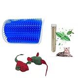 Kit Coçador De Canto Para Gatos Tubo Catnip Ratinho De Pelúcia