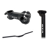Kit Cockpit Gta Guidão mesa Direçao canote Aluminio Bike Mtb