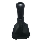 Kit Coifa Com Base Grafite Manopla Preto Aro Prata Do Cambio Volkswagen Polo Hatch Sedan 03 A 14