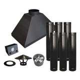 Kit Coifa De 120cm Chaminé 6m Iluminação Exaustor