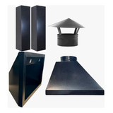 Kit Coifa Gourmet 90x60 3 Dutos Para Cozinha 