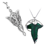 Kit Colar Arwen Evenstar Colar Broche Folha Élfica