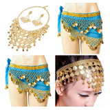 Kit Colar Brincos Tiara Lenço De Dança Do Ventre Kit27