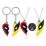 Kit Colar Chaveiro Deadpool Wolverine Melhores Amigos