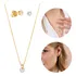 Kit Colar E Brinco Pingente Feminino Ponto De Luz Pedras De Zircônia Conjunto Banhado Á Ouro 18k E Com Antialérgico Andréia Brinco Acessórios