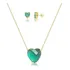 Kit Colar E Brinco Ponto De Luz Esmeralda Banhado Ouro 18k 