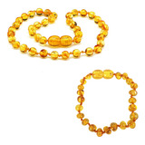 Kit Colar E Pulseira Âmbar Infantil Bebê Cherry Frete Grátis