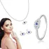Kit Colar Feminino Pingente Brinco Anel Olho Grego Prata 925
