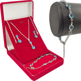 Kit Colar Feminino Pulseira Conjunto Brinco P Presente