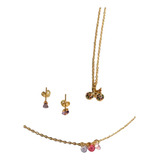 Kit Colar Pulseira Brinco