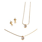 Kit Colar Pulseira Brinco