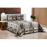 Kit Colcha Cobre Leito Piquet Estampado Casal King 3 Peças