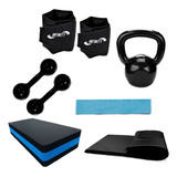Kit Colchonete tornozeleira 3kg Halter 3kg Mini Band Step