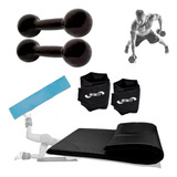 Kit Colchonete Tornozeleira 5kg Halter 5kg Mini Band