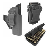 Kit Coldre Destro Glock G17 19porta Carregador Porta Munição