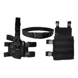Kit Coldre Universal Robocop Bornal De Perna Cinto Na Cor Preto