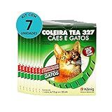 Kit Coleira Contra Pulgas E Carrapatos TEA 327 Gatos König 13g C 33cm C 7 Unidades