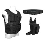 Kit Colete Tático Militar 3a Bornal Modular Cinto Tático