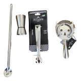 Kit Colher Bailarina pegador dosador strainer 2 Apoios 4pçs