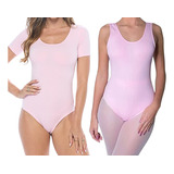 Kit Collant Capezio Rosa Tamanho 44 Regata E Manga Curta