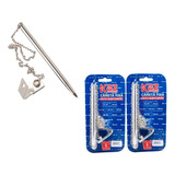 Kit Com 02 Caneta Com Corrente Fixa Suporte Para Balcão Mesa