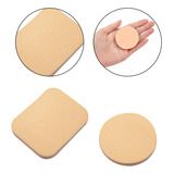Kit Com 02 Esponjas Para Maquiagem Quadrada Redonda Base Pó